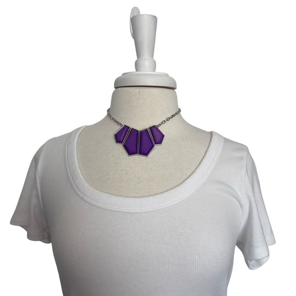 Paparazzi Get Up and GEO Purple Silver BOHO Statement Colorful Chunky Necklace